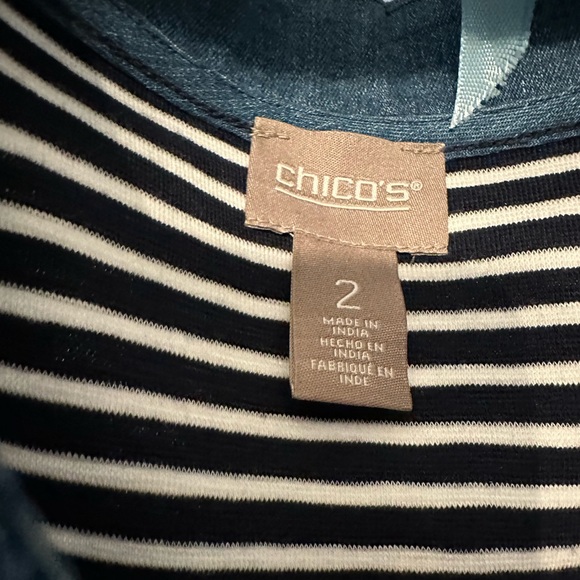 Chicos Nicholle Denim Trim Casual Dress - Picture 8 of 12